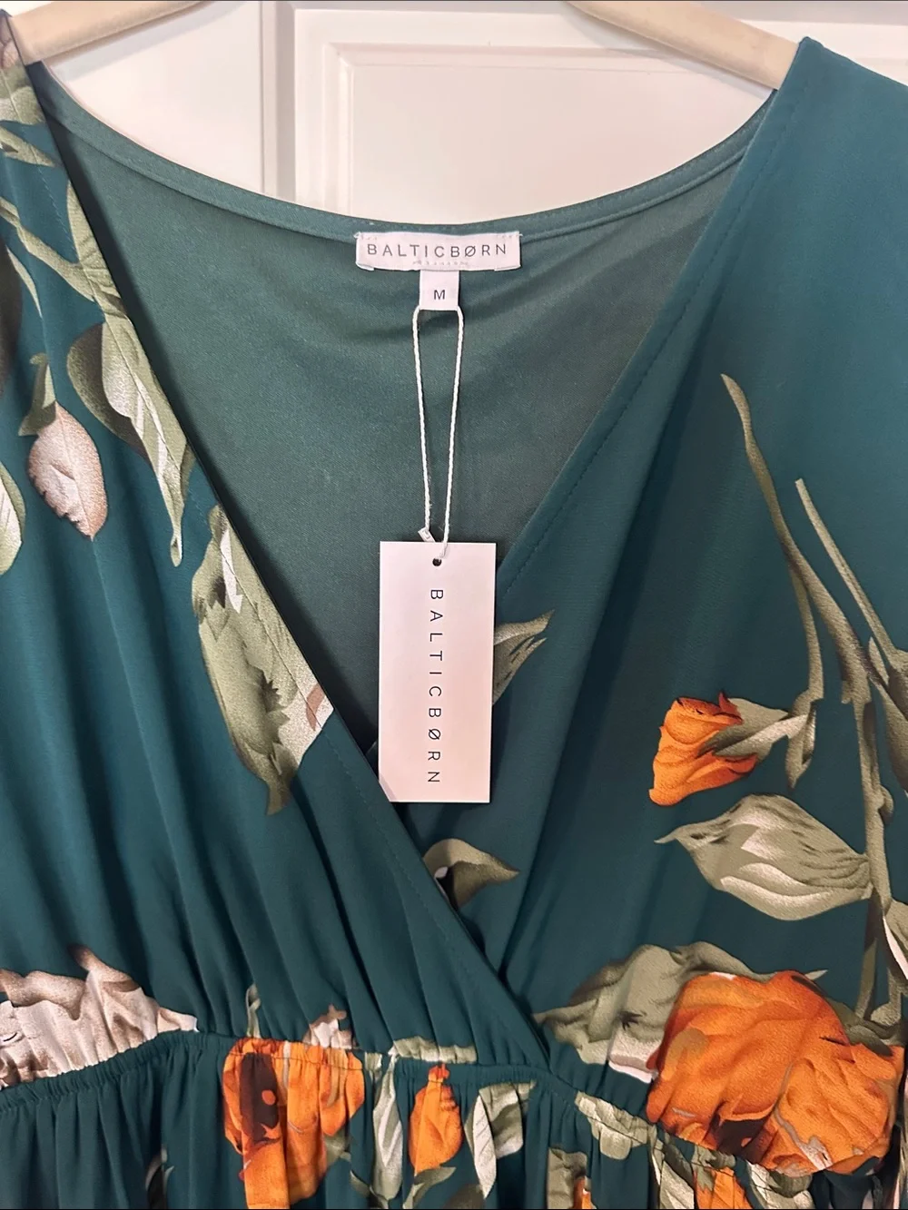 Baltic Born Green Floral Wrap Maxi Dress Size M